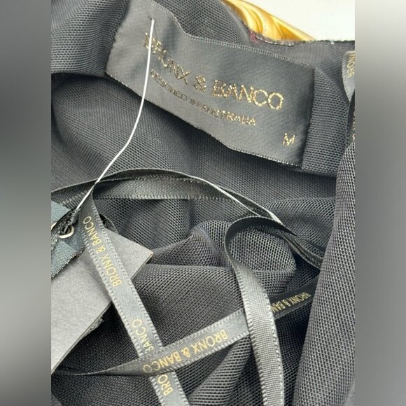 🆕 BRONX & BANCO 🧿NWT Belle One Shoulder Dress, Black Glitter Velvet, Sz M US 6 - Picture 14 of 17